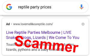 Another illegal fake Google Advert